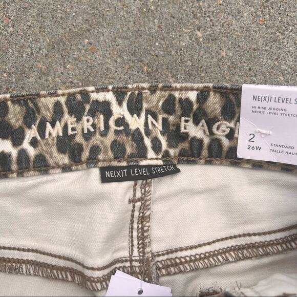 AEO High Rise Jegging Next Level Stretch Cheetah Leopard 2 REGULAR NEW - Picture 4 of 6